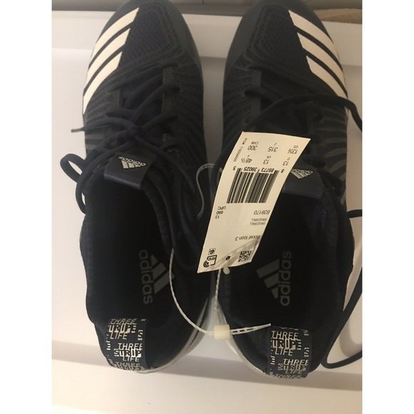 New Adidas Boost Icon 3 Baseball Cleats Navy/Silver/White Size‎ Men\'s 13 1/2 NWT main image 6